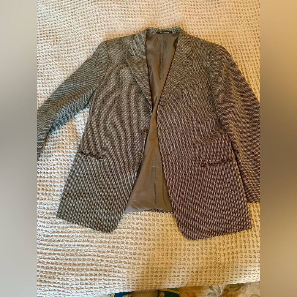 Armani Wool Herringbone Suit Jacket